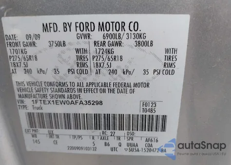 2010 Ford F-150 Stx/Xl from USA, damaged, VIN 1FTEX1EW0AFA35298